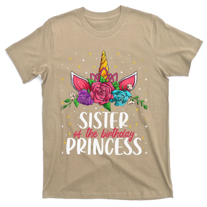 Sister Of The Birthday Princess Unicorn Bday Party T-Shirt