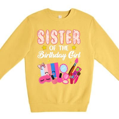 Sister Of The Birthday Spa Party Nail Polish Makeup Premium Crewneck Sweatshirt