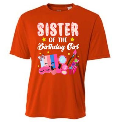 Sister Of The Birthday Spa Party Nail Polish Makeup Cooling Performance Crew T-Shirt