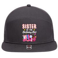 Sister Of The Birthday Spa Party Nail Polish Makeup 7 Panel Mesh Trucker Snapback Hat