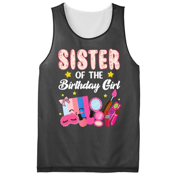 Sister Of The Birthday Spa Party Nail Polish Makeup Mesh Reversible Basketball Jersey Tank