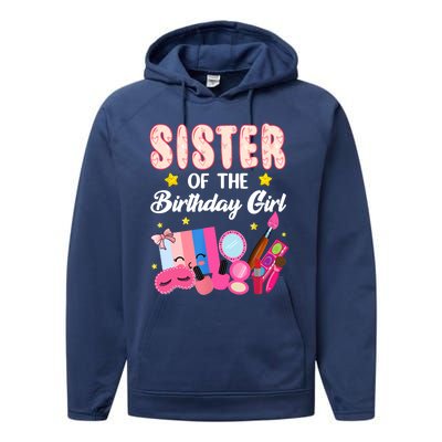 Sister Of The Birthday Spa Party Nail Polish Makeup Performance Fleece Hoodie