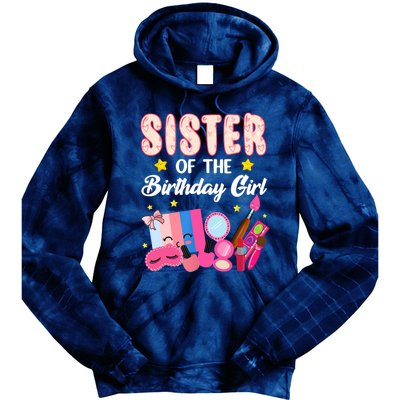 Sister Of The Birthday Spa Party Nail Polish Makeup Tie Dye Hoodie