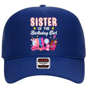 Sister Of The Birthday Spa Party Nail Polish Makeup High Crown Mesh Back Trucker Hat