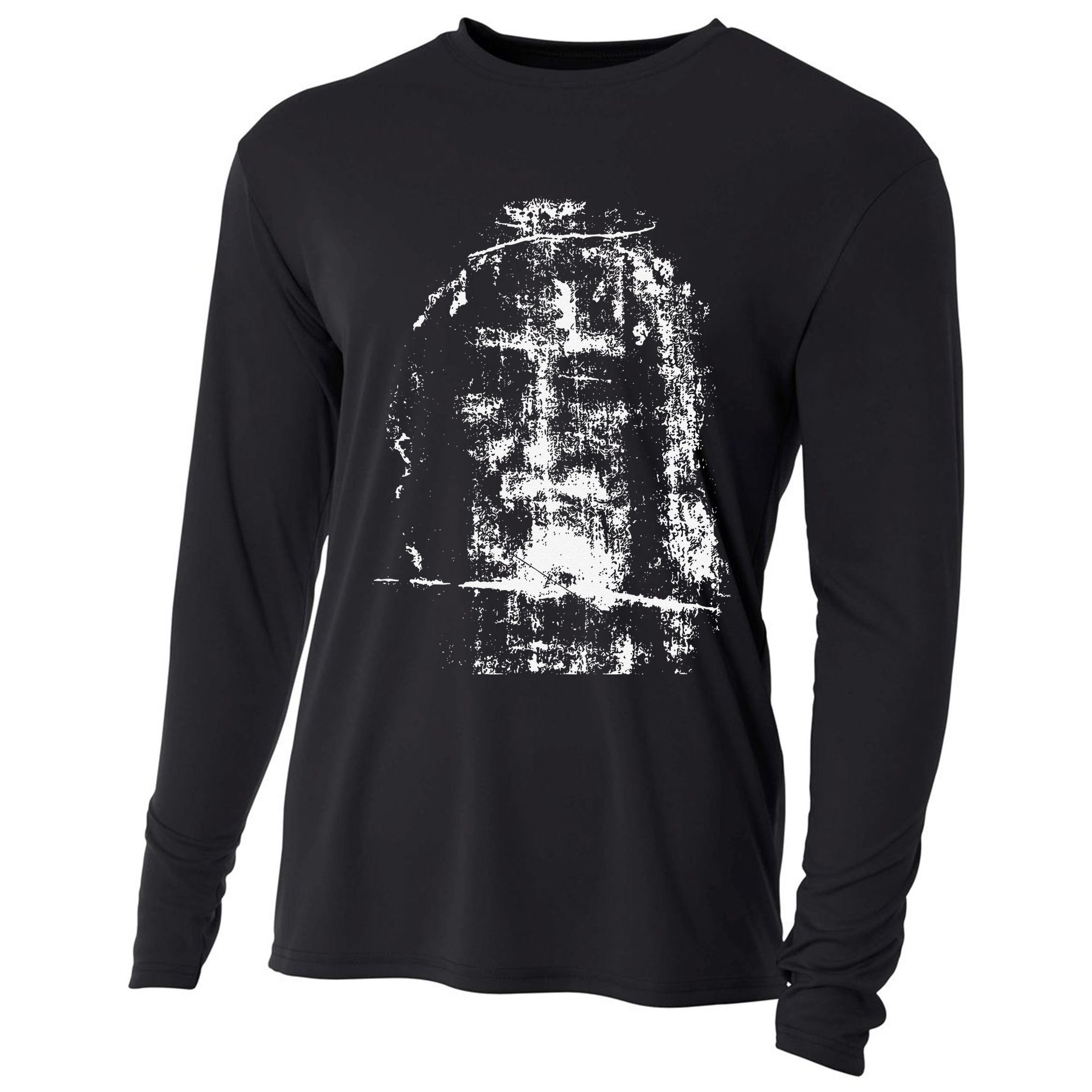 Shroud Of Turin Jesus Christ Face Cooling Performance Long Sleeve Crew