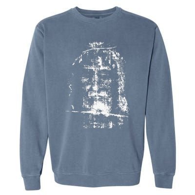 Shroud Of Turin Jesus Christ Face Garment-Dyed Sweatshirt