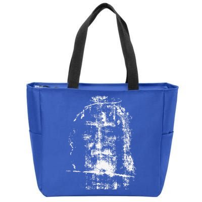Shroud Of Turin Jesus Christ Face Zip Tote Bag