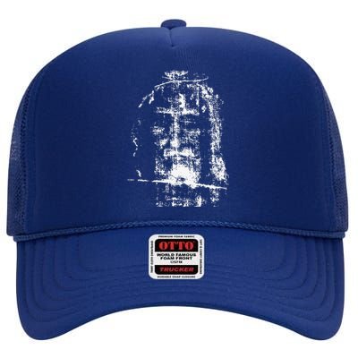 Shroud Of Turin Jesus Christ Face High Crown Mesh Back Trucker Hat