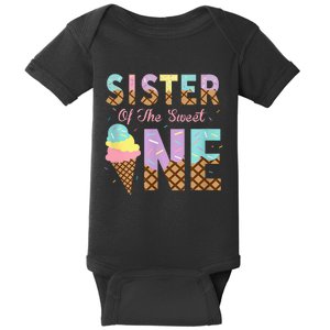 Sister Of The Sweet One Ice Cream 1st First Birthday Family Baby Bodysuit