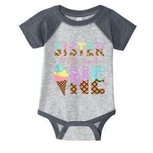 Sister Of The Sweet One Ice Cream 1st First Birthday Family Infant Baby Jersey Bodysuit