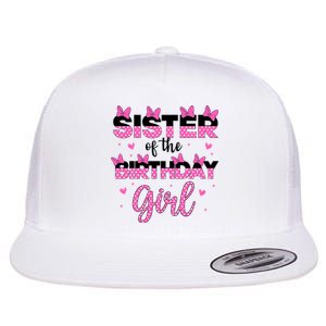 Sister Of The Birthday Girl Mouse Family Matching Big Sis Flat Bill Trucker Hat