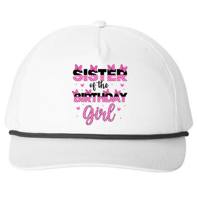 Sister Of The Birthday Girl Mouse Family Matching Big Sis Snapback Five-Panel Rope Hat