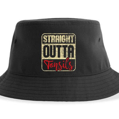 Straight Outta Tonsils Tonsil Removal Surgery Recovery Sustainable Bucket Hat