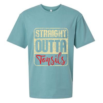Straight Outta Tonsils Tonsil Removal Surgery Recovery Sueded Cloud Jersey T-Shirt