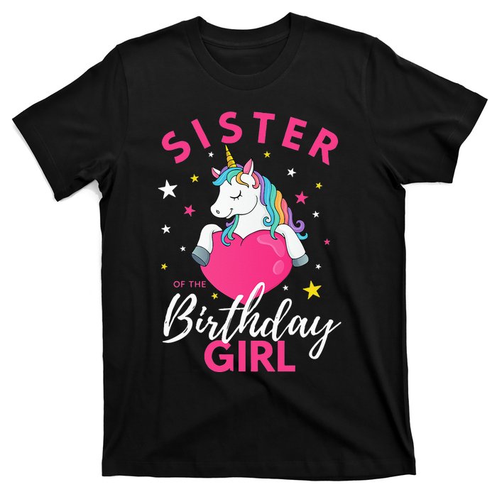 Sister Of The Birthday  Unicorn T-Shirt