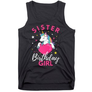 Sister Of The Birthday  Unicorn Tank Top