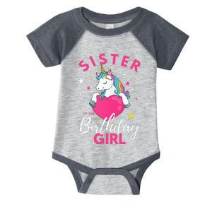 Sister Of The Birthday  Unicorn Infant Baby Jersey Bodysuit