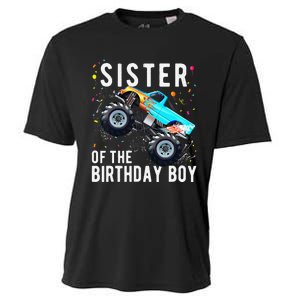 Sister Of The Birthday Monster Truck Family Matching Cooling Performance Crew T-Shirt