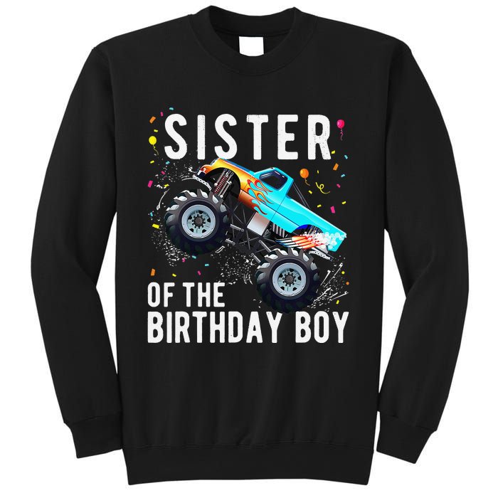 Sister Of The Birthday Monster Truck Family Matching Sweatshirt