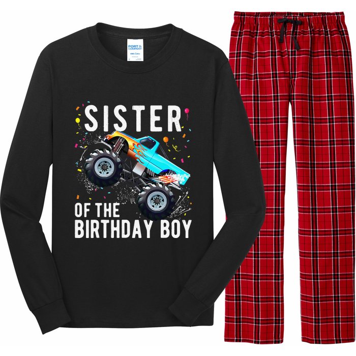 Sister Of The Birthday Monster Truck Family Matching Long Sleeve Pajama Set