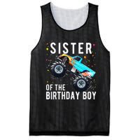 Sister Of The Birthday Monster Truck Family Matching Mesh Reversible Basketball Jersey Tank