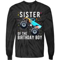 Sister Of The Birthday Monster Truck Family Matching Tie-Dye Long Sleeve Shirt