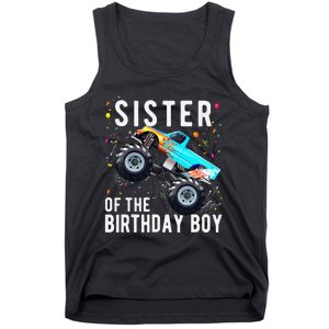 Sister Of The Birthday Monster Truck Family Matching Tank Top