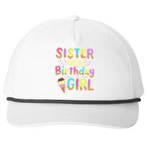 Sister Of The Birthday Day Ice Cream Party Family Snapback Five-Panel Rope Hat