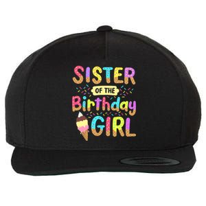 Sister Of The Birthday Day Ice Cream Party Family Wool Snapback Cap