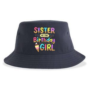 Sister Of The Birthday Day Ice Cream Party Family Sustainable Bucket Hat