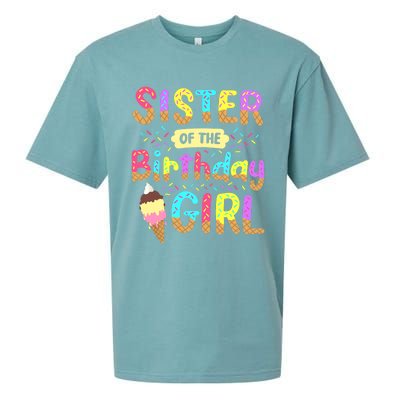 Sister Of The Birthday Day Ice Cream Party Family Sueded Cloud Jersey T-Shirt