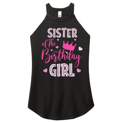 Sister Of The Birthday Cute Pink Matching Family Women’s Perfect Tri Rocker Tank