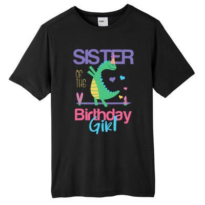 Sister Of The Birthday Dinosaur Theme Matching Family Tall Fusion ChromaSoft Performance T-Shirt