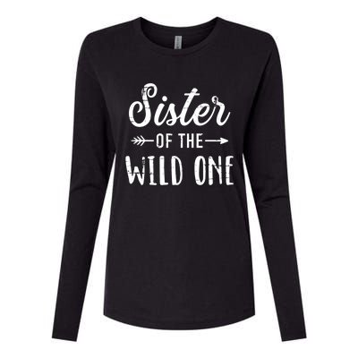 Sister Of The Wild One Daughter Matching Family Gift Womens Cotton Relaxed Long Sleeve T-Shirt