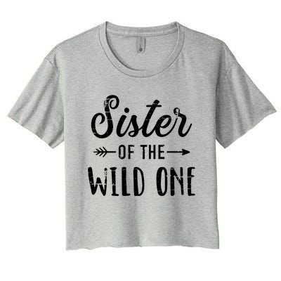 Sister Of The Wild One Daughter Matching Family Gift Women's Crop Top Tee