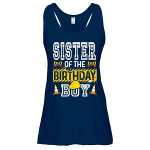 Sister Of The Birthday Boy Construction Birthday Party Hat Ladies Essential Flowy Tank