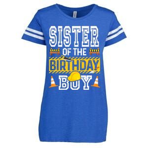 Sister Of The Birthday Boy Construction Birthday Party Hat Enza Ladies Jersey Football T-Shirt