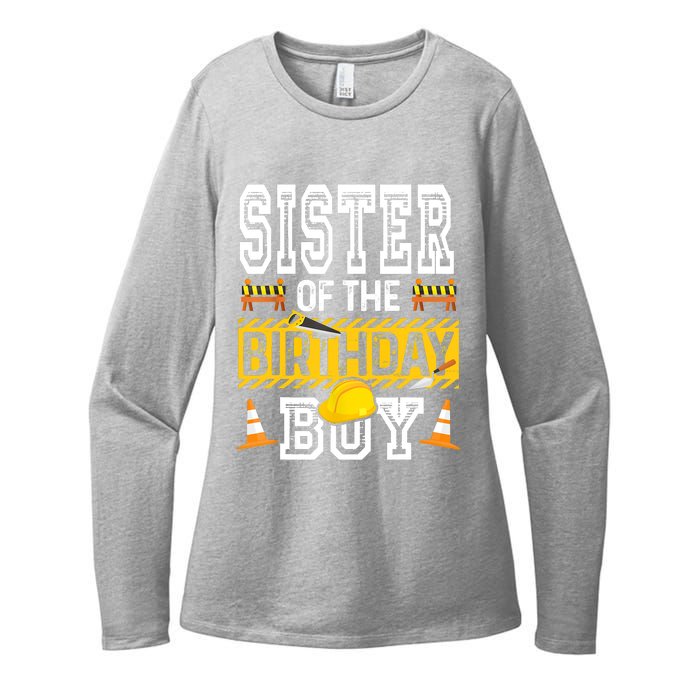 Sister Of The Birthday Boy Construction Birthday Party Hat Womens CVC Long Sleeve Shirt