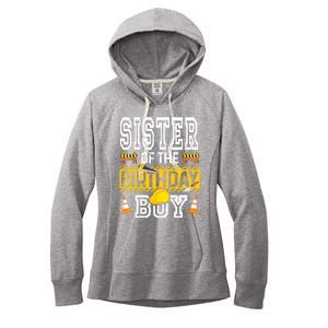 Sister Of The Birthday Boy Construction Birthday Party Hat Women's Fleece Hoodie