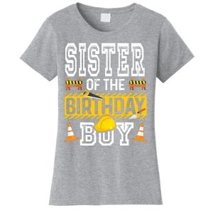 Sister Of The Birthday Boy Construction Birthday Party Hat Women's T-Shirt