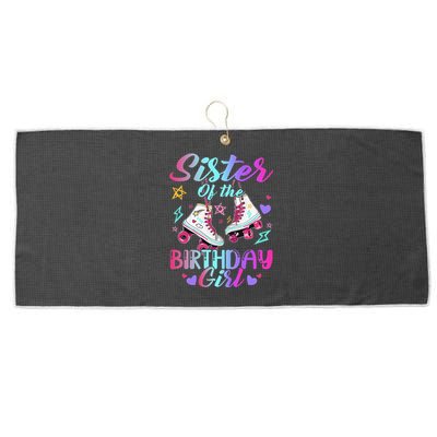 Sister Of The Birthday Rolling Birthday Roller Skates Large Microfiber Waffle Golf Towel