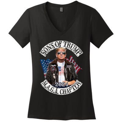 Sons Of Trump Maga Chapter 2024 Women's V-Neck T-Shirt