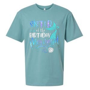 Sister Of The Birthday Mermaid Family Matching Party Squad Sueded Cloud Jersey T-Shirt