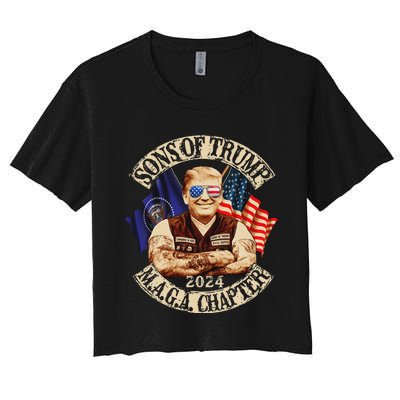 Sons Of Trump Maga Chapter 2024 Funny Women's Crop Top Tee