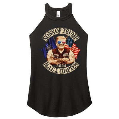 Sons Of Trump Maga Chapter 2024 Funny Women’s Perfect Tri Rocker Tank