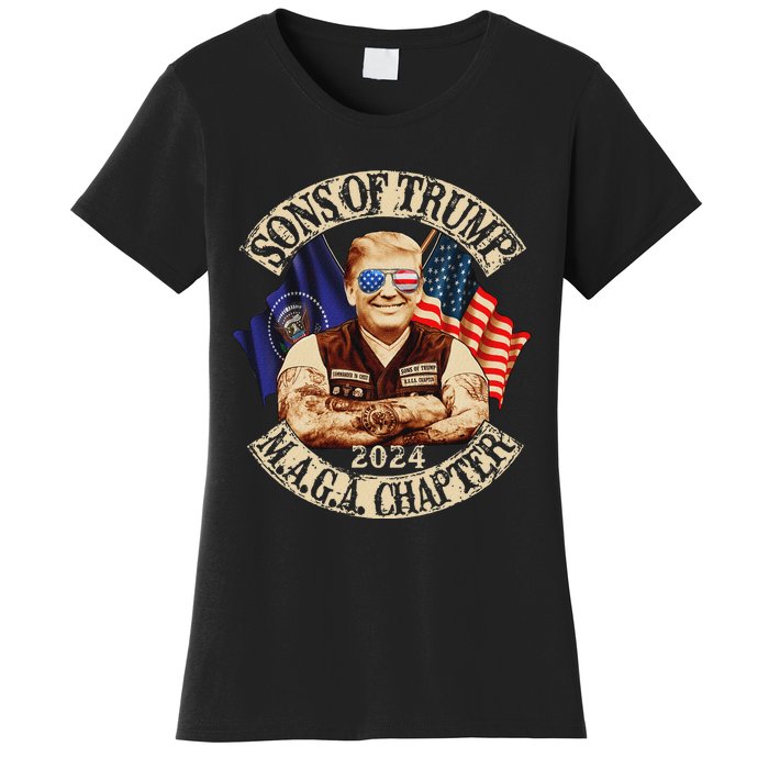 Sons Of Trump Maga Chapter 2024 Funny Women's T-Shirt