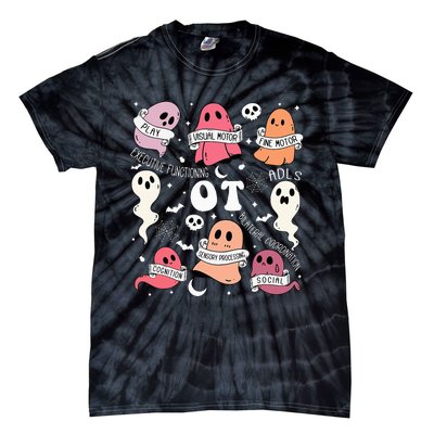 Spooktacular Occupational Therapy Halloween Ghosts Tie-Dye T-Shirt