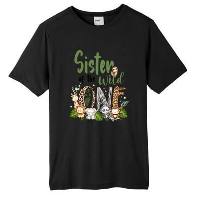 Sister Of The Wild One Zoo 1st Birthday Safari Jungle Animal Gift Tall Fusion ChromaSoft Performance T-Shirt