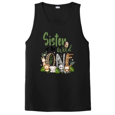 Sister Of The Wild One Zoo 1st Birthday Safari Jungle Animal Gift PosiCharge Competitor Tank