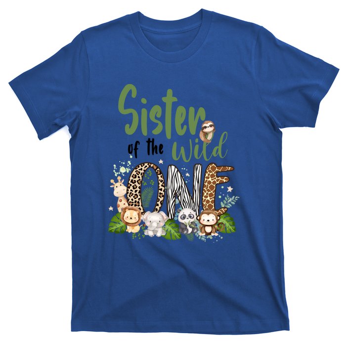 Sister Of The Wild One Zoo 1st Birthday Safari Jungle Animal Gift T-Shirt